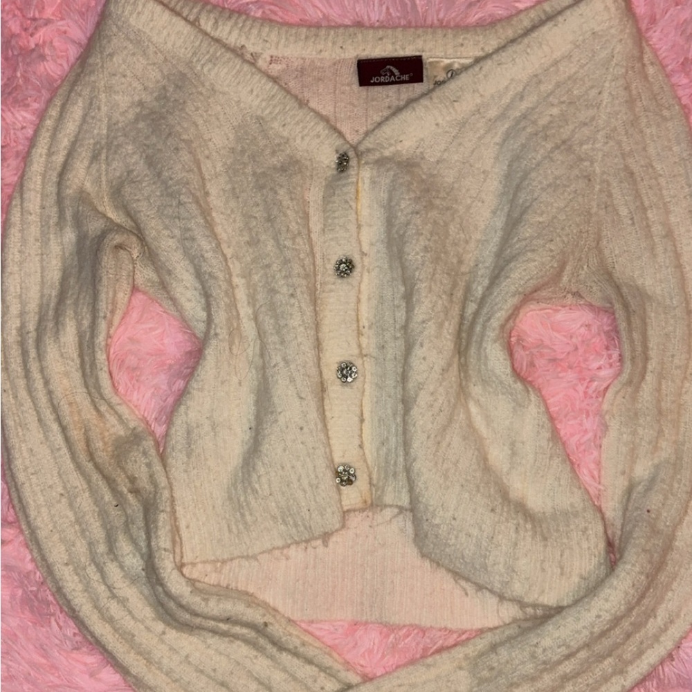 Jordache Cream Button-Up Cardigan
